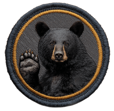Bear waving patch