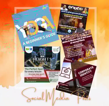 Social media graphics and flyers for marketing campaigns, showcasing digital content design.