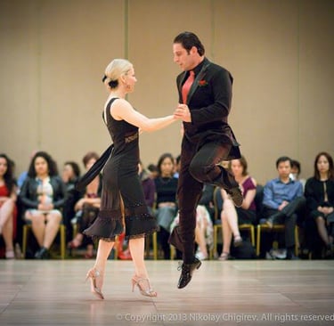 Mekhael Srour and Martha Slater tango jump