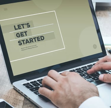 a man on a laptop starting to connect with his bookkeeper