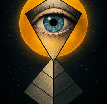 a pyramid shaped object with a pyramid shaped object in the middle