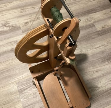 An Ashford Kiwi 3 spinning wheel