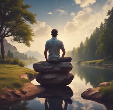 In a shaded area with an ornate backdrop, a person is receiving a massage or some form of care while sitting on a mat. Nearby stands a large umbrella providing extra shade. A group of people is gathered in the background, absorbed in conversation. The scene feels intimate and focused, with elements of daily life and cultural significance present.