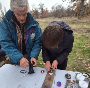 Taller del fuego, utilizando el ferrocerio