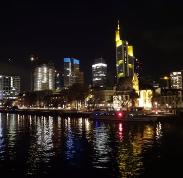 Frankfurt at night skyline