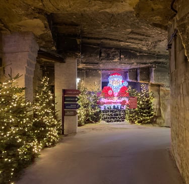 Inside the Christmas market cave in Valkenburg
