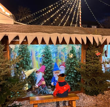 Fairy tale storys depectited at the childrens christmas market Karlsruhe