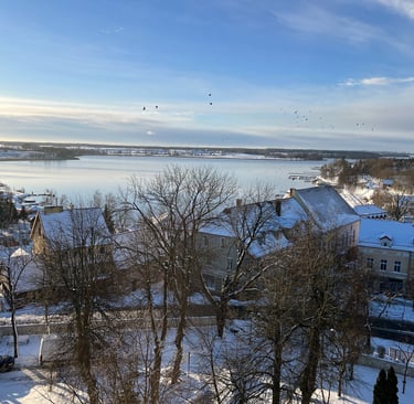 View of Ryn lake from the castle