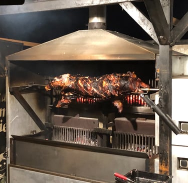Hog roast served at Konstanz Christmas Markets