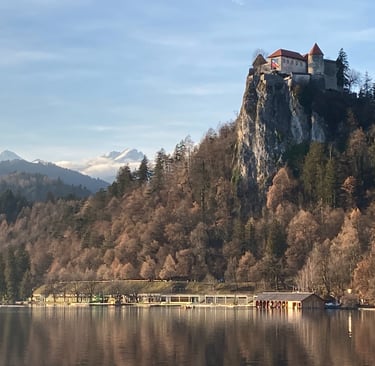 Lake Bled Castle in winter