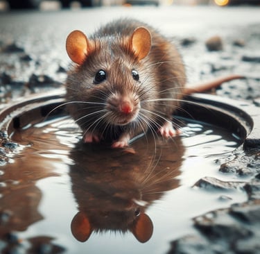 ratazana no esgoto