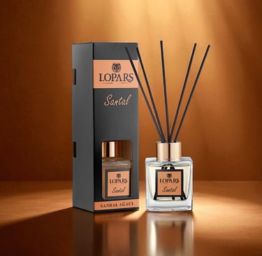 Lopars Santal (Sandal Ağacı) 5 Bambu Çubuklu Oda (oda parfümü) Kokusu 100 ml