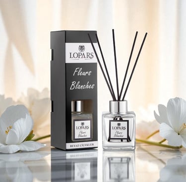 Lopars Fleurs Blanches (Beyaz Çiçekler) 5 Bambu Çubuklu Oda (oda parfümü) Kokusu 100 ml