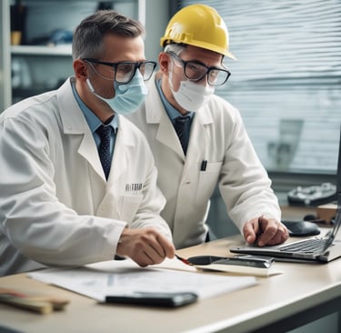 A mobile health services vehicle is parked on a street. The vehicle is beige with blue and orange accents, featuring text and logos, including 'Jockey Club Charles Kao Brain Health Services.' An illustrated portrait of a person in blue is displayed on the side. Trees and a building can be seen in the background, with metal barriers in front of the vehicle.