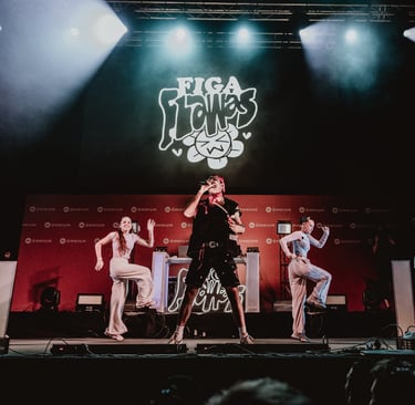 a group of people standing on a stage