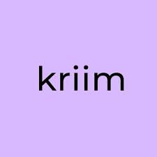 a purple and black text that says, krimm