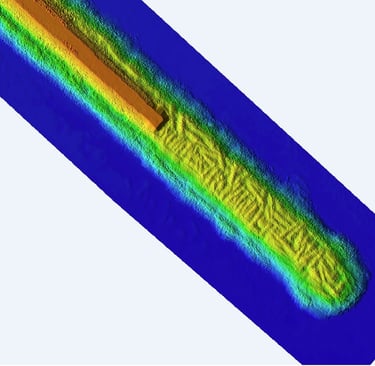 Imagen 3d de vertidos de relleno con ganguil en 