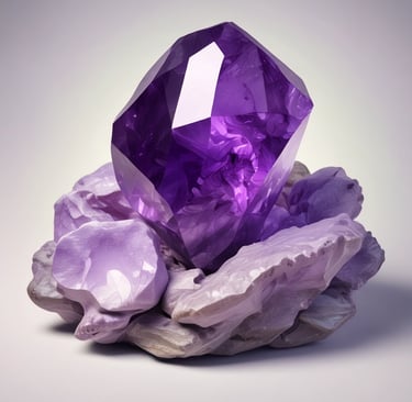 Piedra de Amatista sobre una piedra