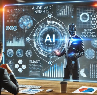 a man in a suit and tie is standing in front of a large screen with