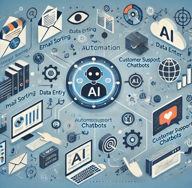 a person with a laptop and a laptop on a blue background