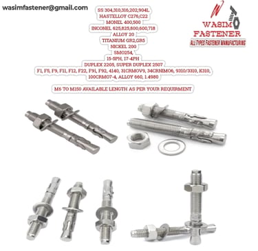 Stainless Steel Anchor Fastener Anchor Bolt Wedge Anchor Bolt Expansion Anchor Expansion Bolt