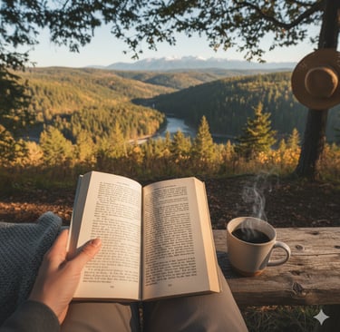relaxing reading a book
