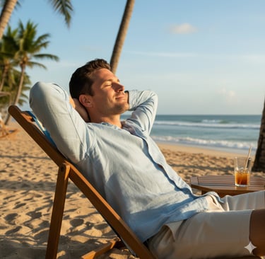 Person relaxing reducing stress