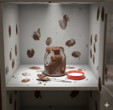 Chocolate mess everywhere - parenting fail