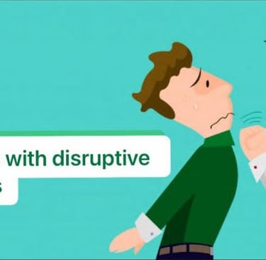 Illustration of a person dealing with a disruptive owner shouting in a workplace conflict.
