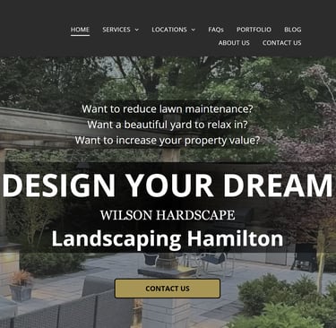 exterior patio and walkway lighting in Hamilton Ontario with Wilson Hardscape