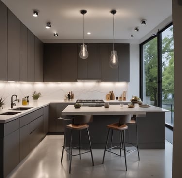 A smart thermostat is mounted on a wall, displaying the temperature set to 69 degrees. The device has a modern, sleek design with a black faceplate surrounded by a white circular backplate. Various sensor icons and settings are visible on its digital display.