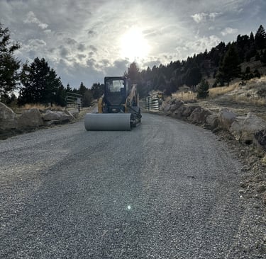 completed gravel driveway
