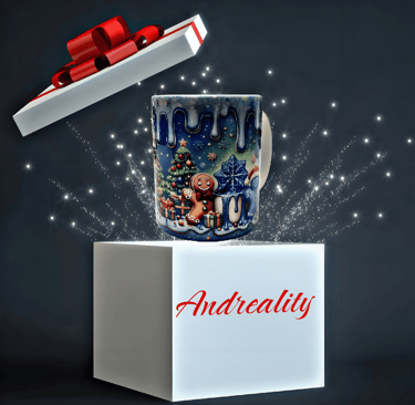 Christmas printed mug designed and made by me in the UK with love.