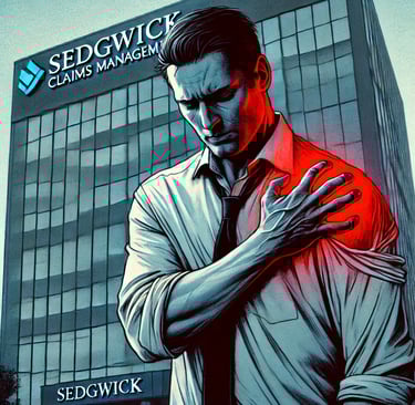 a man in a white shirt and hurt red shoulder