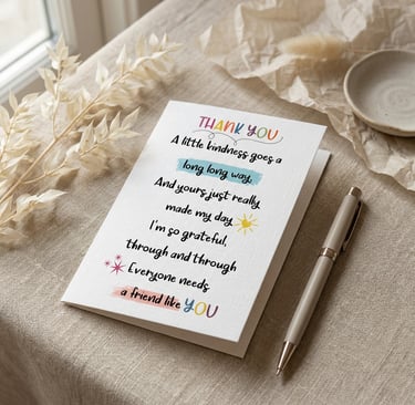 A thinking of you card with a motivational quote