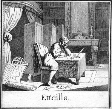 Immagine di Etteilla nel suo studio