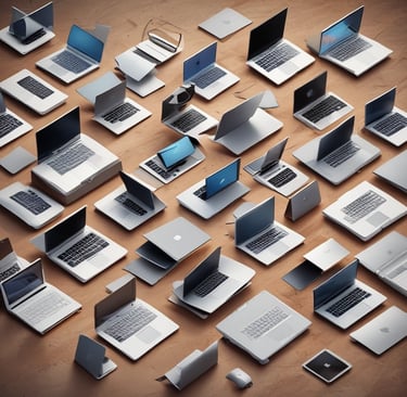 A retail store interior displaying modern electronic devices on white shelves. The walls are accented with pink lighting, and products from Samsung are prominently featured. In the foreground, several smartphones are showcased on stands, with various accessories visible on racks. The space is sleek and well-organized, emphasizing a contemporary technology theme.