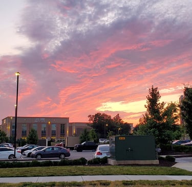 evening sky near apartments