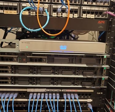 network equipment in rack