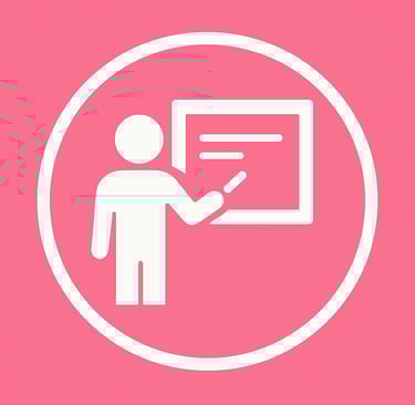 Icono de persona enseñando que representa explicaciones sencillas