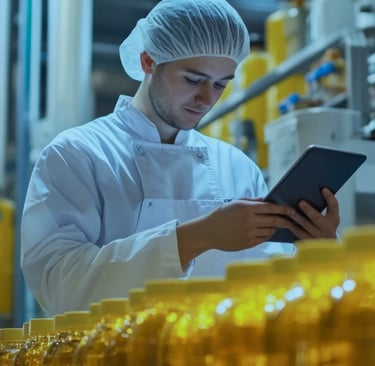 Persona trabajando en la industria alimentaria