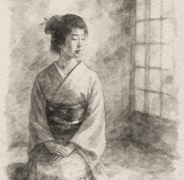 Traditional Japanese sumi-e ink painting, minimalist brushwork on rice paper, expressing nature and 