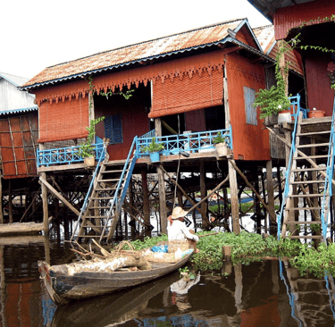 Village flottant au Cambodge