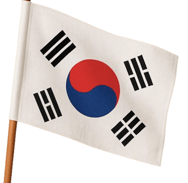 White flag with red-blue yin-yang and four black trigrams