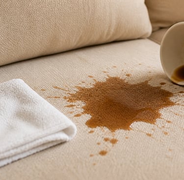 Tache de café sur canapé tissu – comment l'enlever sans auréole