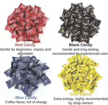 a variety of hamer candy with natural ginseng and coffee