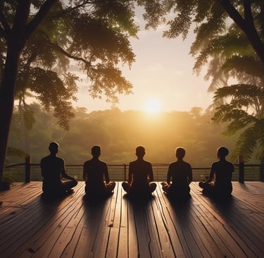 Medytacja o zachodzie słońca na Bali