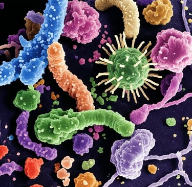 red de bacterias de la microbiota humana