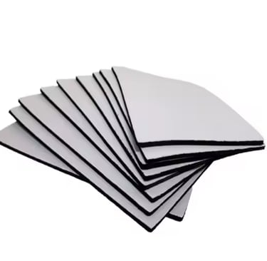 Neoprene sponge and fabric squares