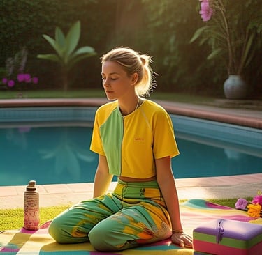 Morning routine yoga and jornaling